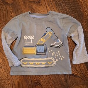 Koala Kids 2T Long Sleeve T-shirt Boys Excavator Green